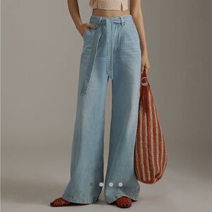 High Rise Belt Tie Women's Jeans